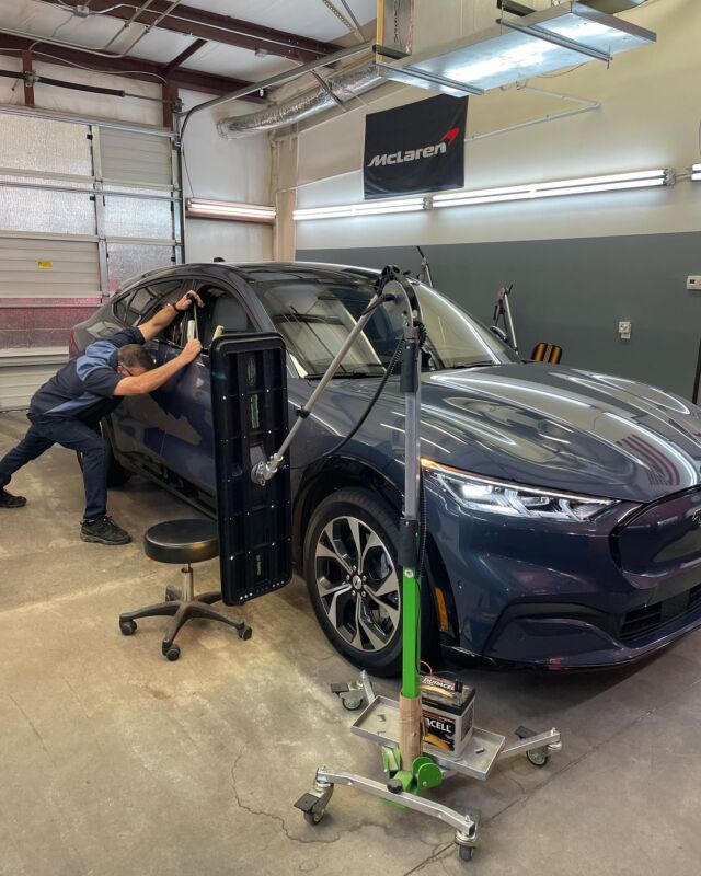 The Electric Stallion in the shop this morning.
#dentdominator #mustang #mustangmache 
.
.
.
.
.
#raleigh #raleighnc #raleighdentcompany #carync #919 #hollysprings #hollyspringsnc #apexnc #wakeforest #wakeforestnc #wakecountync #wakecounty #northraleigh #nctriangle #triadnc #evc #electriccarsarethefuture